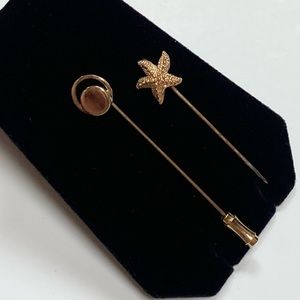 Vintage Stick Pin Hat Pin Sarah Coventry Signed Duo